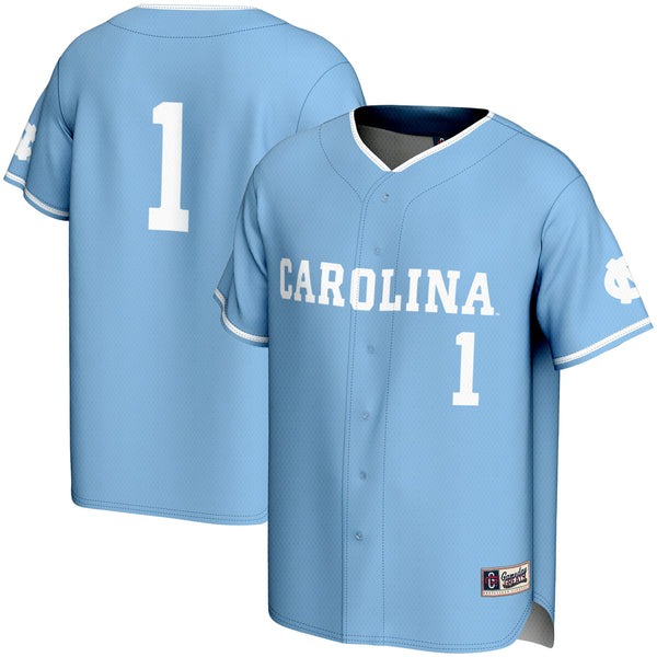 #1 North Carolina Tar Heels Lightweight Baseball Jersey - Carolina Blue