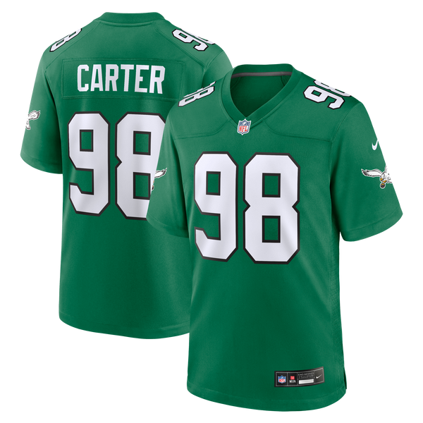 Philadelphia Eagles Jalen Carter Kelly Green Alternate Game Jersey