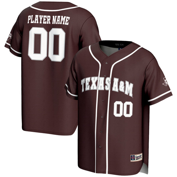Texas A&M Aggies NIL Pick-A-Player Lightweight Baseball Jersey - Maroon