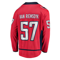 Trevor van Riemsdyk Washington Capitals Hockey Jersey, Red Sportswear Jersey Shirt, Long Sleeve Hockey Sweater Jersey, Casual Gift for Men
