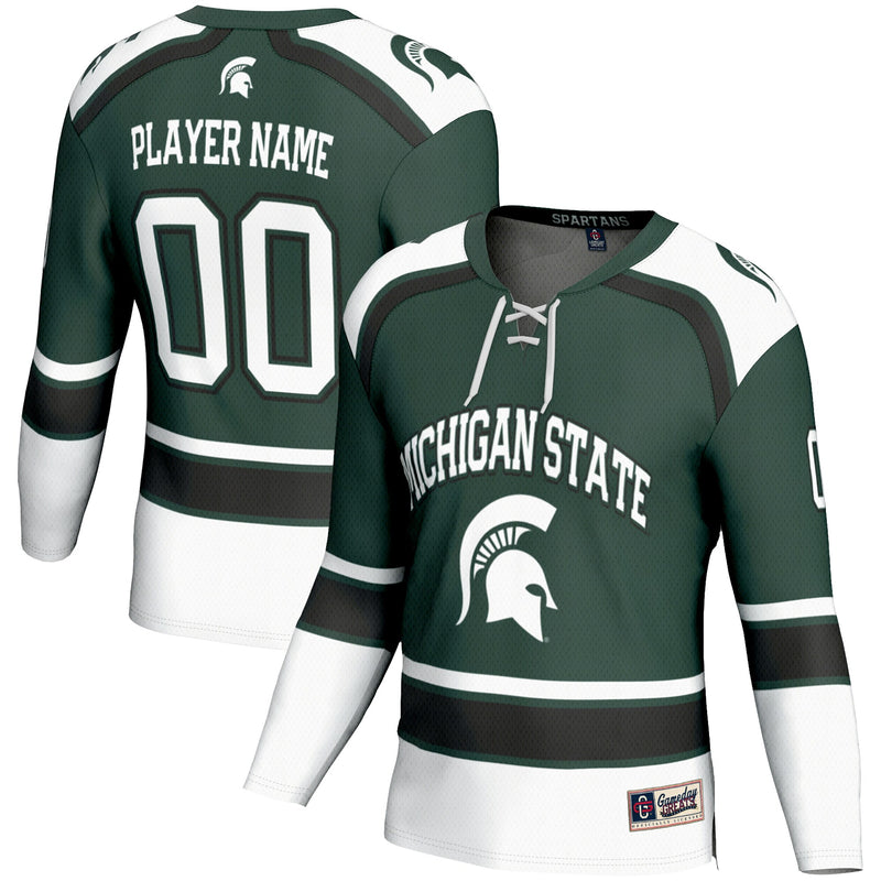 Michigan State Spartans Hockey Jersey, Green Sportswear Jersey Shirt, Long Sleeve Hockey Sweater Jersey, Casual Gift for Men, Style 200899620