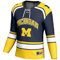 Michigan Wolverines Hockey Jersey, Navy Sportswear Jersey Shirt, Long Sleeve Hockey Sweater Jersey, Casual Gift for Men