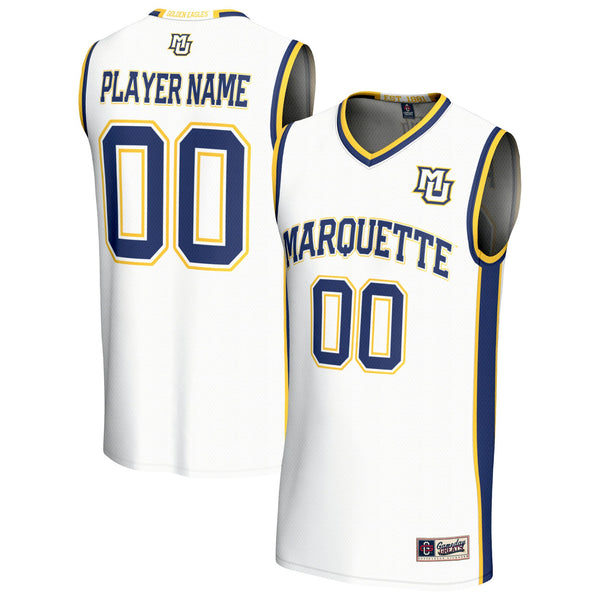 Marquette Golden Eagles Lightweight Collegiate Basketball NIL Pick-A-Player Fashion Jersey - White