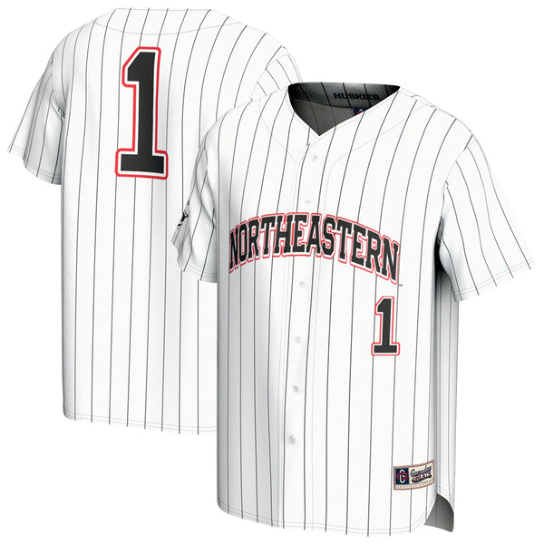 Northeastern Huskies Lightweight Collegiate Baseball Fashion Jersey - White