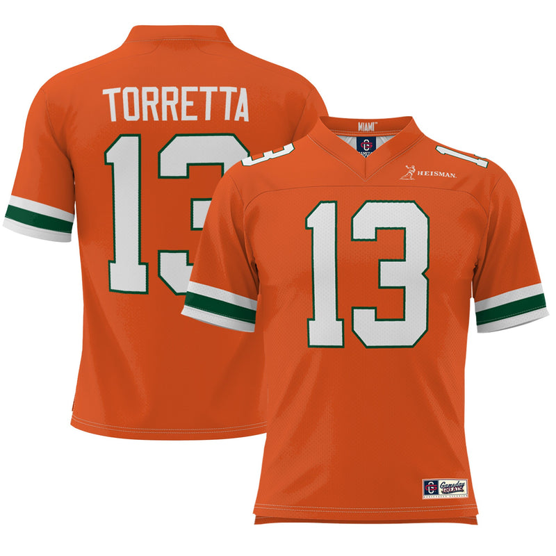 Miami Hurricanes Football Jersey, Orange Sportswear Jersey Shirt, Lightweight Breathable Athletic Jersey, Casual Gift for Men, Style 200885984