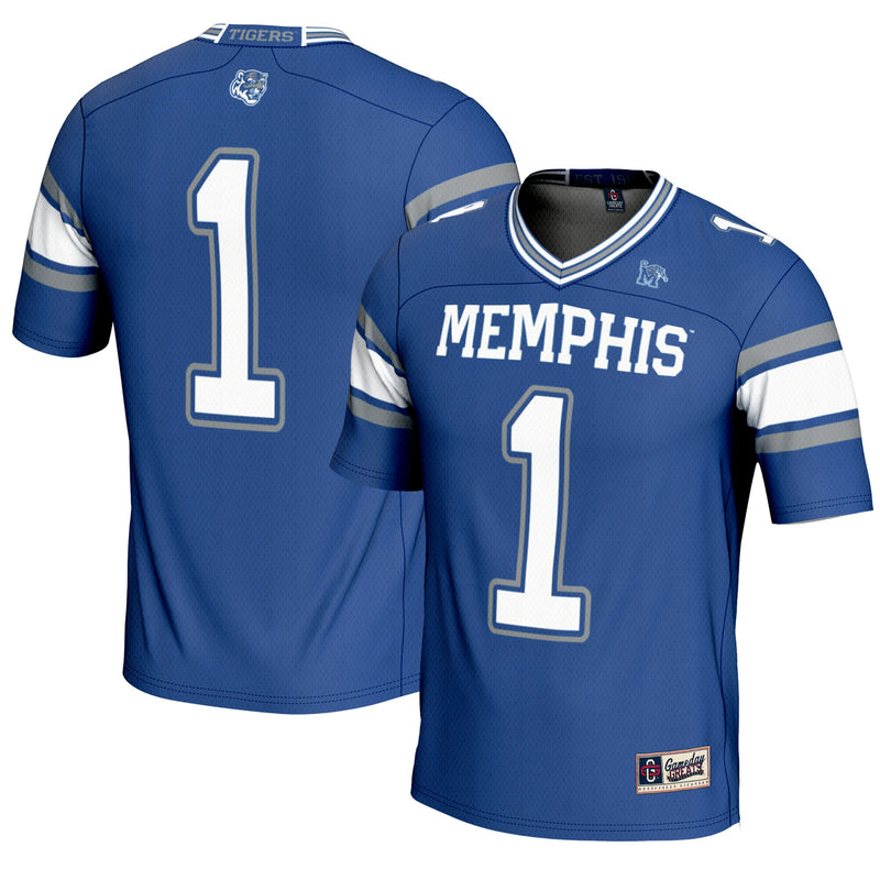 Memphis Tigers Endzone Football Jersey, Royal Sportswear Jersey Shirt, Lightweight Breathable Athletic Jersey, Casual Gift for Men