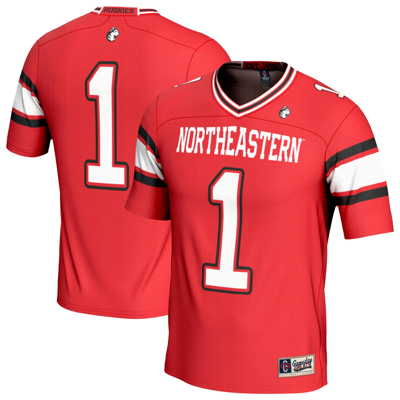 Northeastern Huskies Football Jersey, Red Fashion Sportswear Jersey Shirt, Lightweight Breathable Athletic Jersey, Casual Gift for Men