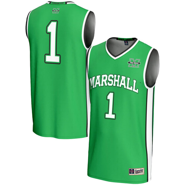 #1 Marshall Thundering Herd Lightweight Basketball Fashion Jersey - Kelly Green