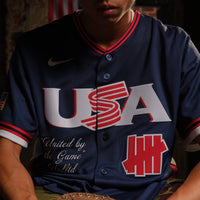 USA Baseball Jersey, Navy Classic Sportswear Jersey Shirt, Lightweight Breathable Athletic Jersey, Casual Gift for Men