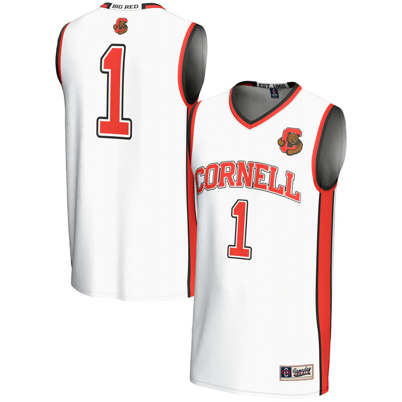 Cornell Big Red Basketball Jersey, White Lightweight Sportswear Jersey Shirt, Sleeveless Athletic Tank Jersey, Casual Gift for Men