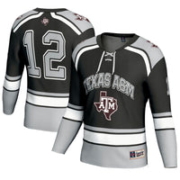 Texas A&M Aggies Hockey Jersey, Black Fashion Sportswear Jersey Shirt, Long Sleeve Hockey Sweater Jersey, Casual Gift for Men