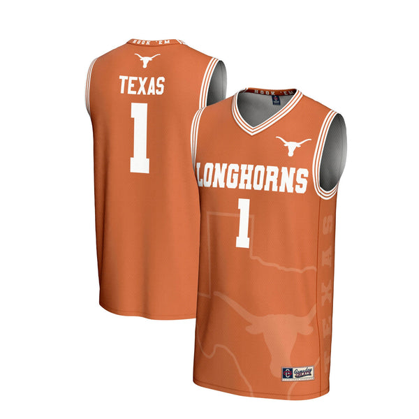 #1 Texas Longhorns Lightweight Icon Print Basketball Jersey - Texas Orange