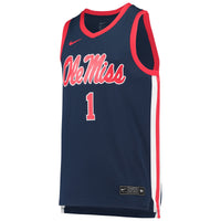Ole Miss Rebels Basketball Jersey, Navy Replica Sportswear Jersey Shirt, Sleeveless Athletic Tank Jersey, Casual Gift for Men, Style 4104825