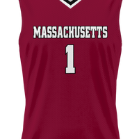 UMass Minutemen Basketball Jersey, Maroon Lightweight Sportswear Jersey Shirt, Sleeveless Athletic Tank Jersey, Casual Gift for Men