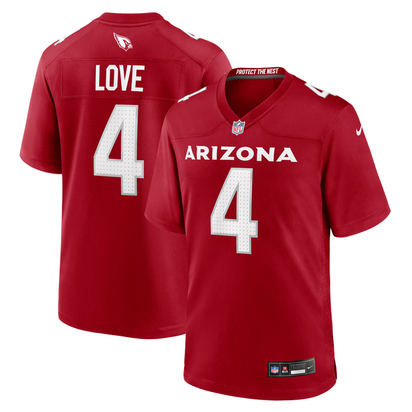 Arizona Cardinals Jeremiyah Love Cardinal 2026 NFL Draft First Round Pick No. 3 Team Game Jersey