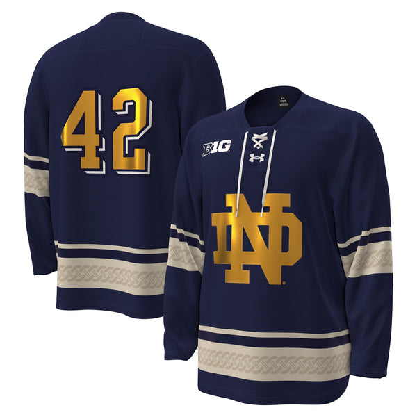 #42 Notre Dame Fighting Irish Alternate Replica Hockey Jersey - Navy