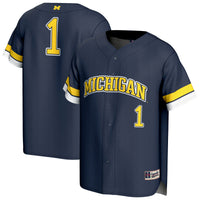 Michigan Wolverines Baseball Jersey, Navy Sportswear Jersey Shirt, Lightweight Breathable Athletic Jersey, Casual Gift for Men, Style 202658918