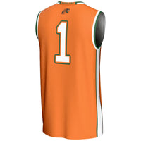 Florida A&M Rattlers Basketball Jersey, Orange Lightweight Sportswear Jersey Shirt, Sleeveless Athletic Tank Jersey, Casual Gift for Men