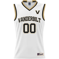 Vanderbilt Commodores Basketball Jersey, White Sportswear Jersey Shirt, Sleeveless Athletic Tank Jersey, Casual Gift for Men