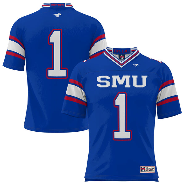 #1 Royal SMU Mustangs Endzone Football Jersey