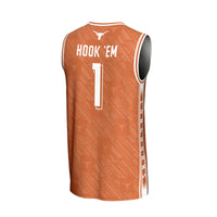 Texas Longhorns Basketball Jersey, Orange Sportswear Jersey Shirt, Sleeveless Athletic Tank Jersey, Casual Gift for Men, Style 201346797