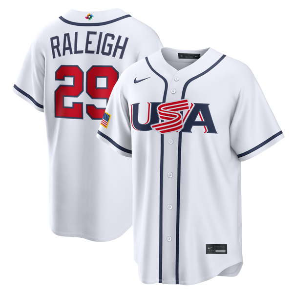 USA Baseball Cal Raleigh White 2026 World Baseball Classic Home Stadium Jersey