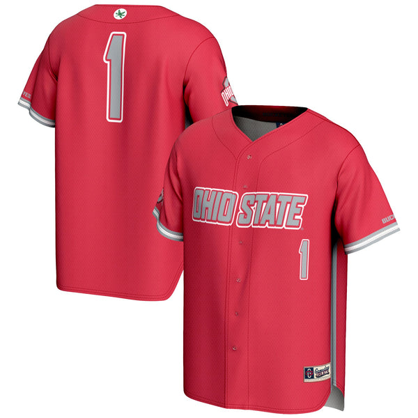 #1 Scarlet Ohio State Buckeyes Lightweight Baseball Jersey
