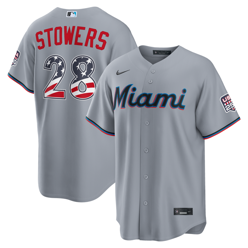 Kyle Stowers Miami Marlins Baseball Jersey, Gray Sportswear Jersey Shirt, Lightweight Breathable Athletic Jersey, Casual Gift for Men