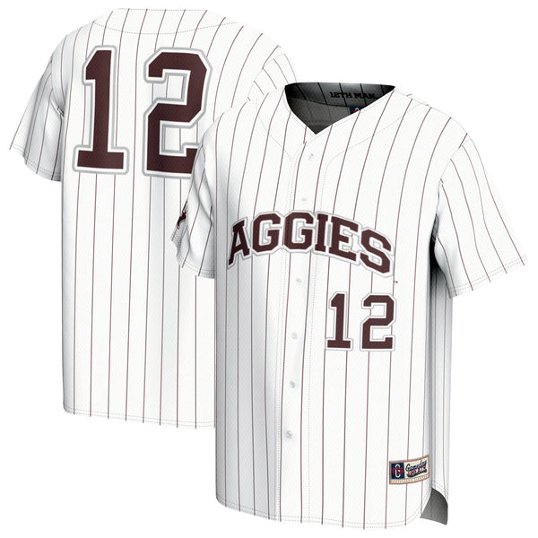 Texas A&M Aggies Adult Lightweight Baseball Jersey - White