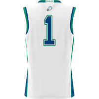 Florida Gulf Coast Eagles Basketball Jersey, White Lightweight Sportswear Jersey Shirt, Sleeveless Athletic Tank Jersey, Casual Gift for Men