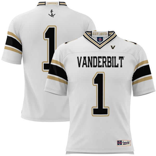 #1 Vanderbilt Commodores Football Jersey - White