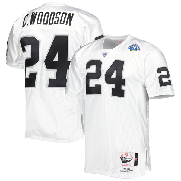 Las Vegas Raiders 2002 Charles Woodson White Authentic Throwback Retired Player Jersey