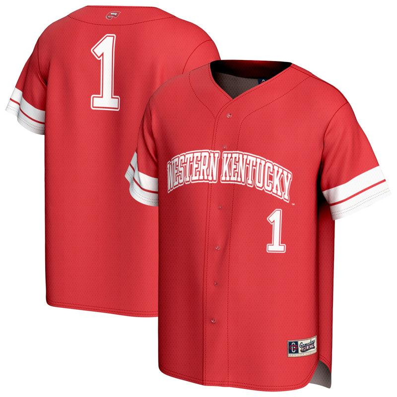 Western Kentucky Hilltoppers Baseball Jersey, Red Fashion Sportswear Jersey Shirt, Lightweight Breathable Athletic Jersey, Casual Gift for Men