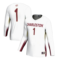 Charleston Cougars Volleyball Jersey, White Lightweight Sportswear Jersey Shirt, Lightweight Breathable Athletic Jersey, Casual Gift for Men