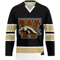 Western Michigan Broncos Hockey Jersey, Black Sportswear Jersey Shirt, Long Sleeve Hockey Sweater Jersey, Casual Gift for Men