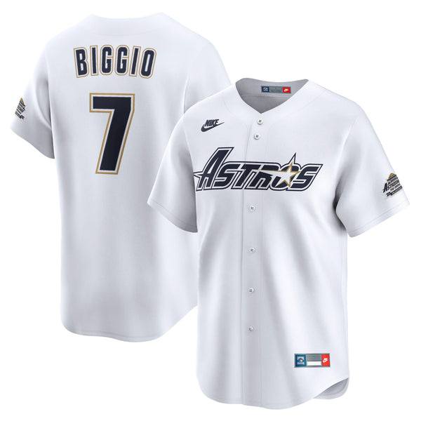 Houston Astros Craig Biggio White Throwback Cooperstown Collection Limited Jersey