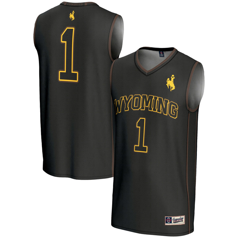 Wyoming Cowboys Basketball Jersey, Black Lightweight Sportswear Jersey Shirt, Sleeveless Athletic Tank Jersey, Casual Gift for Men