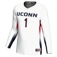 UConn Huskies Volleyball Jersey, White Sportswear Jersey Shirt, Lightweight Breathable Athletic Jersey, Casual Gift for Men, Style 200461747