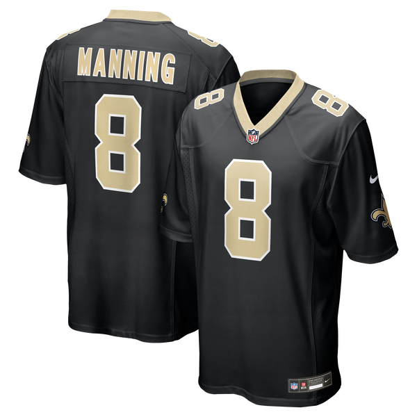 New Orleans Saints Archie Manning Black Game Retired Player Jersey