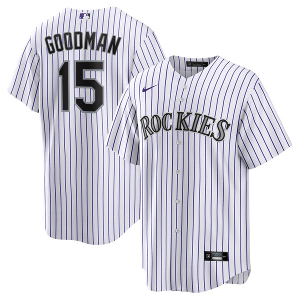 Colorado Rockies Hunter Goodman White Home Replica Jersey