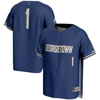 Georgetown Hoyas Baseball Jersey, Navy Fashion Lightweight Sportswear Jersey Shirt, Lightweight Breathable Athletic Jersey, Casual Gift for Men