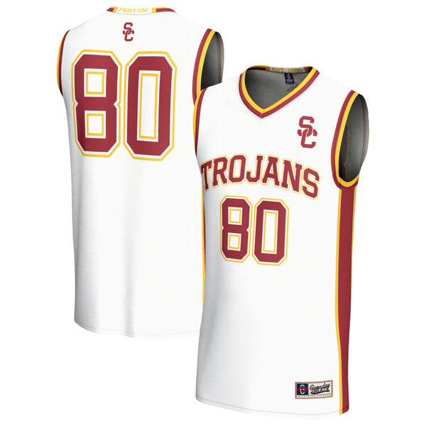 #80 USC Trojans Lightweight Basketball Fashion Jersey - White