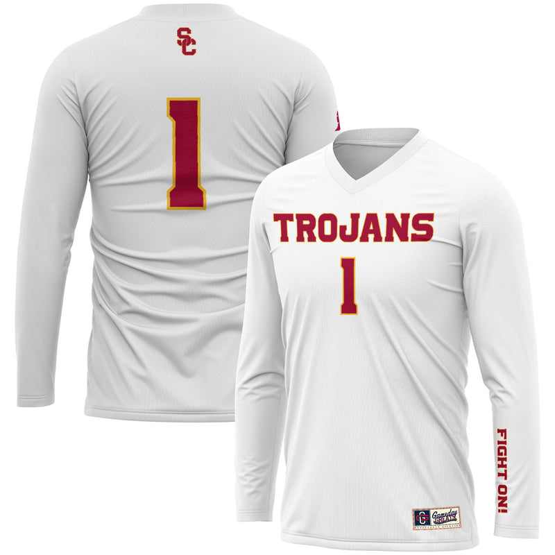 USC Trojans Volleyball Jersey, White Sportswear Jersey Shirt, Lightweight Breathable Athletic Jersey, Casual Gift for Men, Style 200462737