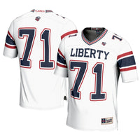 Liberty Flames Football Jersey, White Sportswear Jersey Shirt, Lightweight Breathable Athletic Jersey, Casual Gift for Men