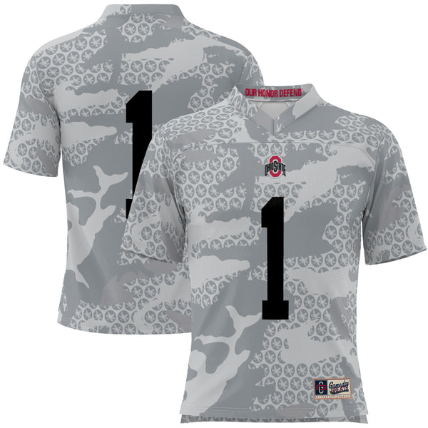 #1 Gray Ohio State Buckeyes Camo Football Jersey
