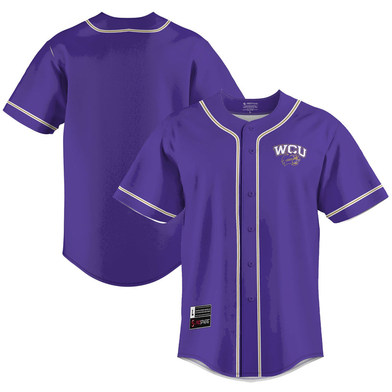 Western Carolina Catamounts Baseball Jersey, Purple Sportswear Jersey Shirt, Lightweight Breathable Athletic Jersey, Casual Gift for Men