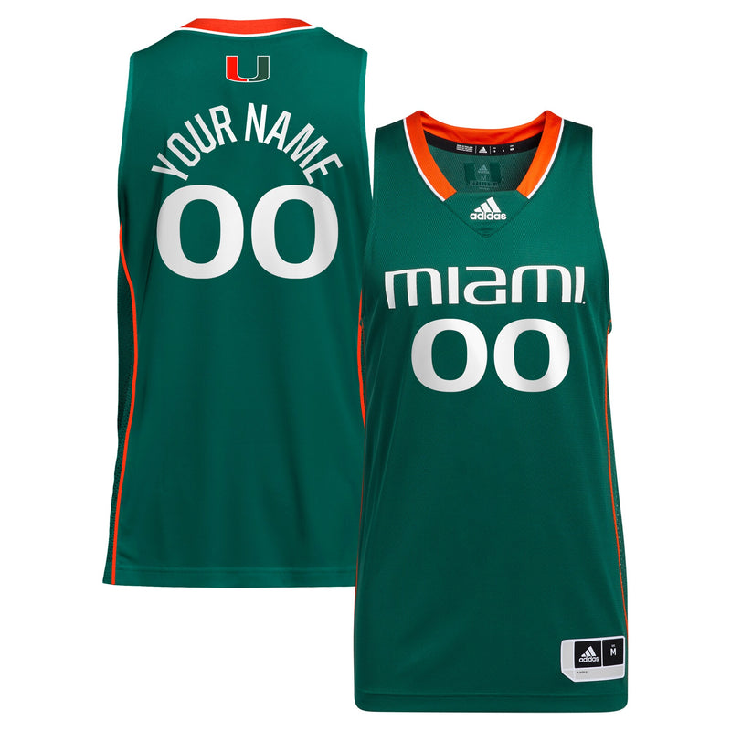 Miami Hurricanes Basketball Jersey, Green Alternate Sportswear Jersey Shirt, Sleeveless Athletic Tank Jersey, Casual Gift for Men