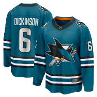 Sam Dickinson San Jose Sharks Hockey Jersey, Teal Breakaway Home Sportswear Jersey Shirt, Long Sleeve Hockey Sweater Jersey, Casual Gift for Men