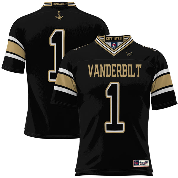 #1 Vanderbilt Commodores Football Jersey - Black