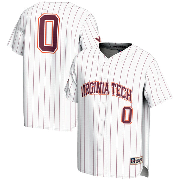 #0 White Virginia Tech Hokies Lightweight Baseball Fashion Jersey